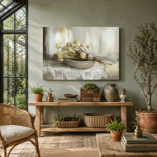 Vintage Floral Still Life Canvas Wall Art