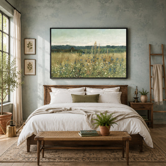 Vintage Wildflower Meadow Canvas Wall Art