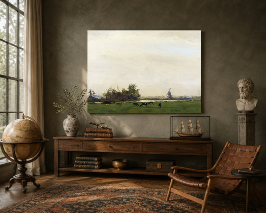 Vintage Countryside Landscape Canvas Wall Art