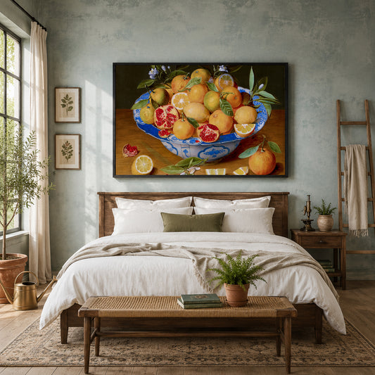 Vintage Citrus Still Life Canvas Wall Art