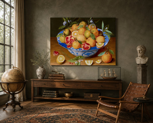 Vintage Citrus Still Life Canvas Wall Art