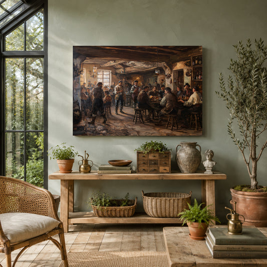 Vintage Rustic Tavern Canvas Wall Art