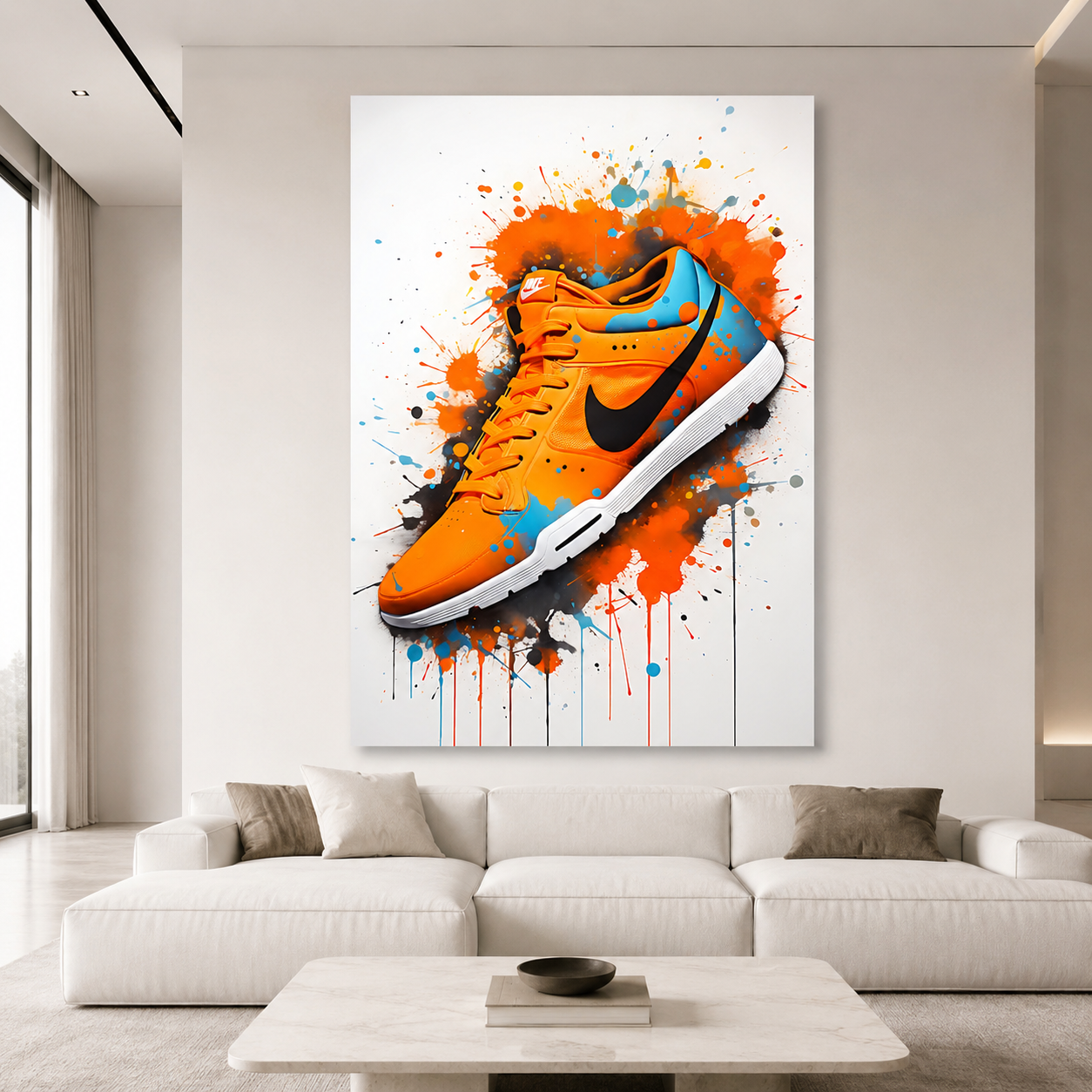 Orange Sneaker Canvas Wall Art 