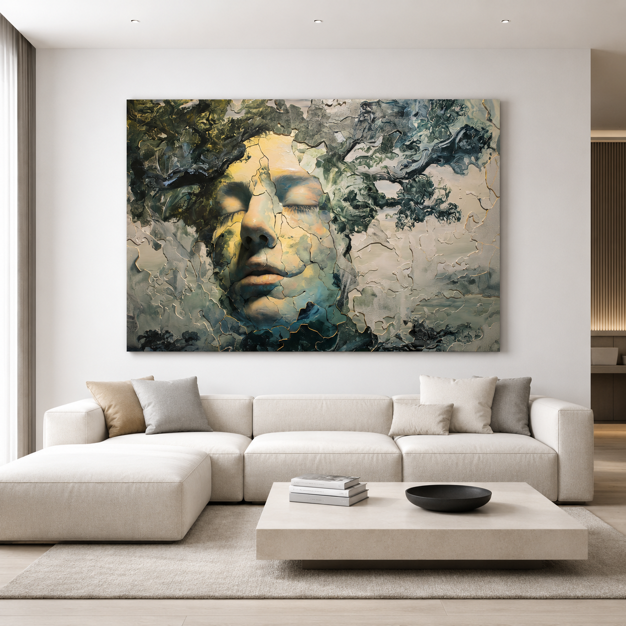 Abstract Face Nature Canvas Wall Art 