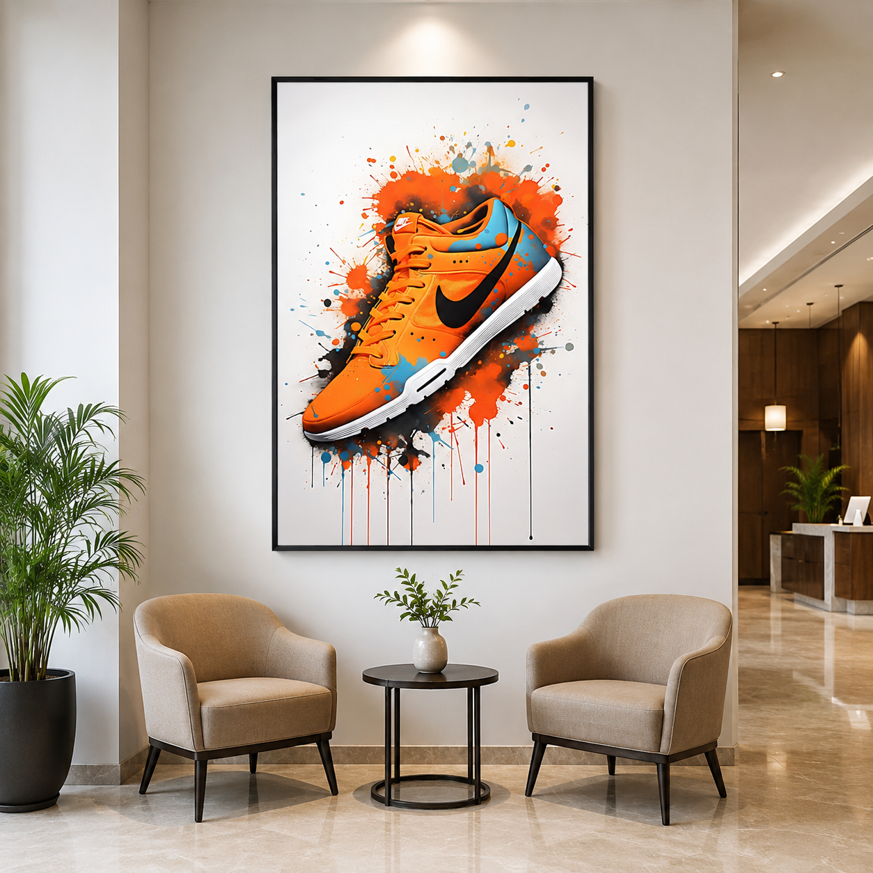 Orange Sneaker Canvas Wall Art 