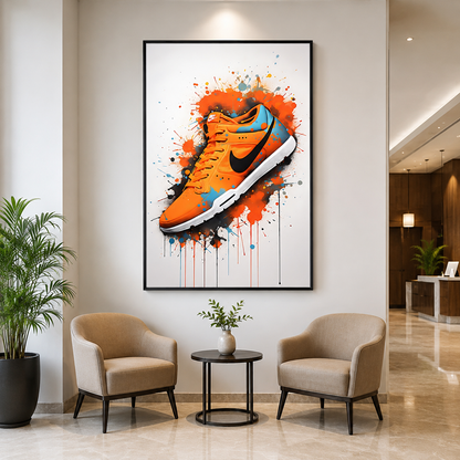 Orange Sneaker Canvas Wall Art 