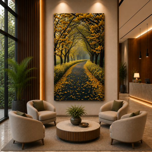 olden Blossom Path Canvas Wall Art