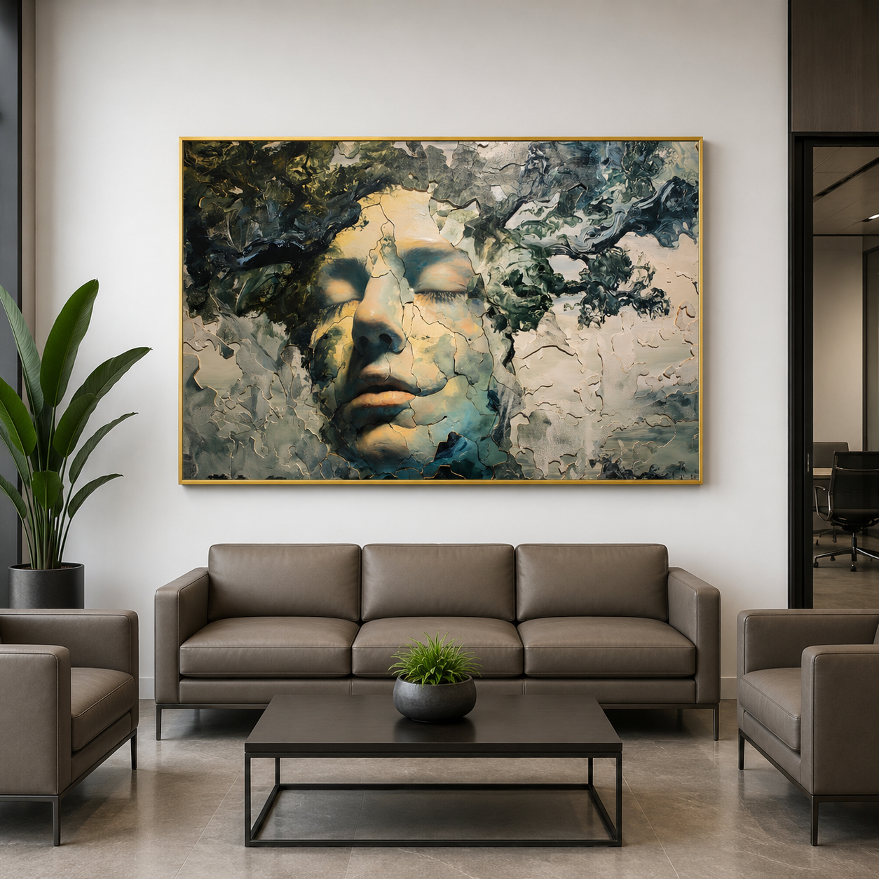Abstract Face Nature Canvas Wall Art 