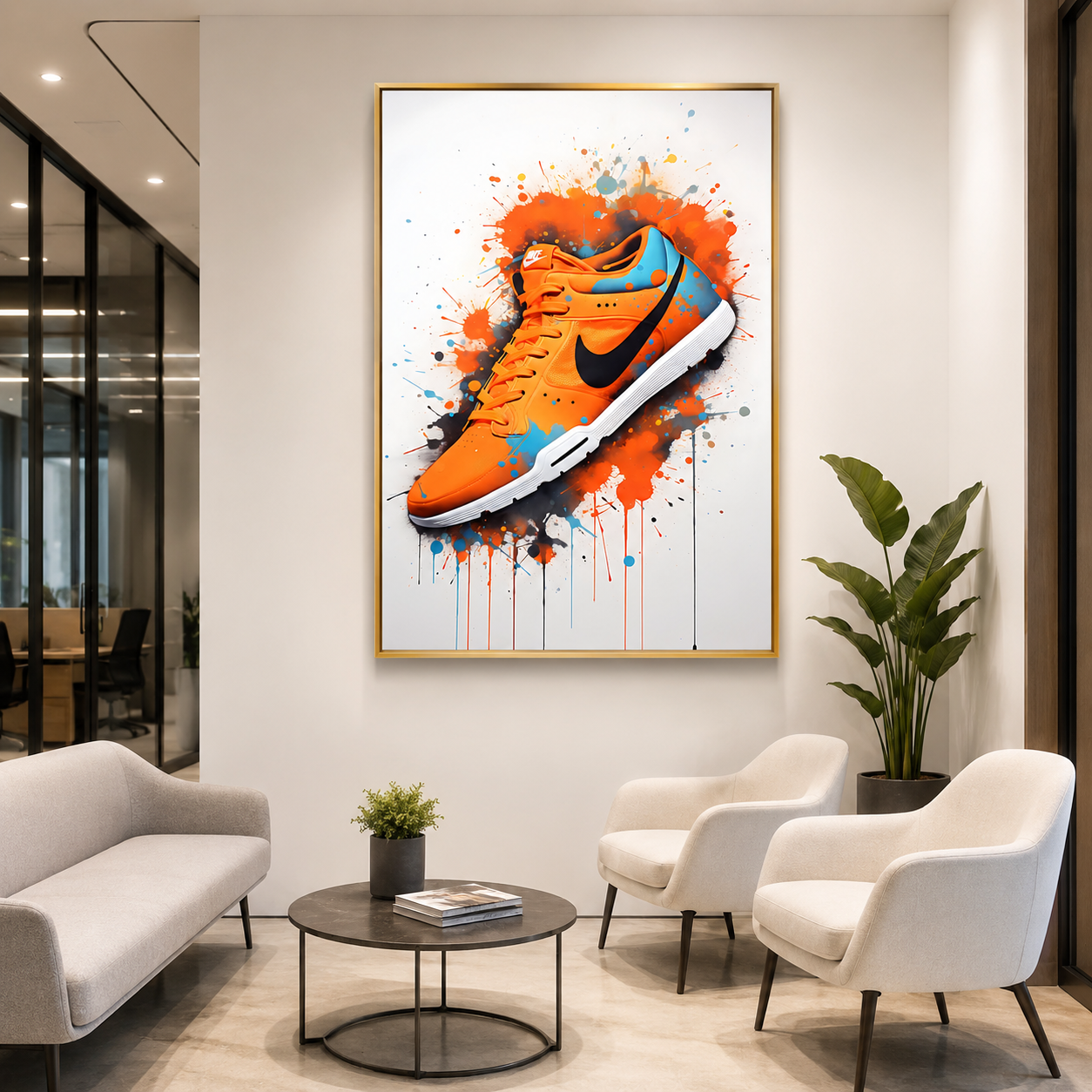 Orange Sneaker Canvas Wall Art 