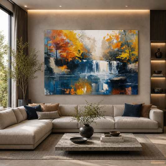 Tropical Village Canal Canvas Wall Art