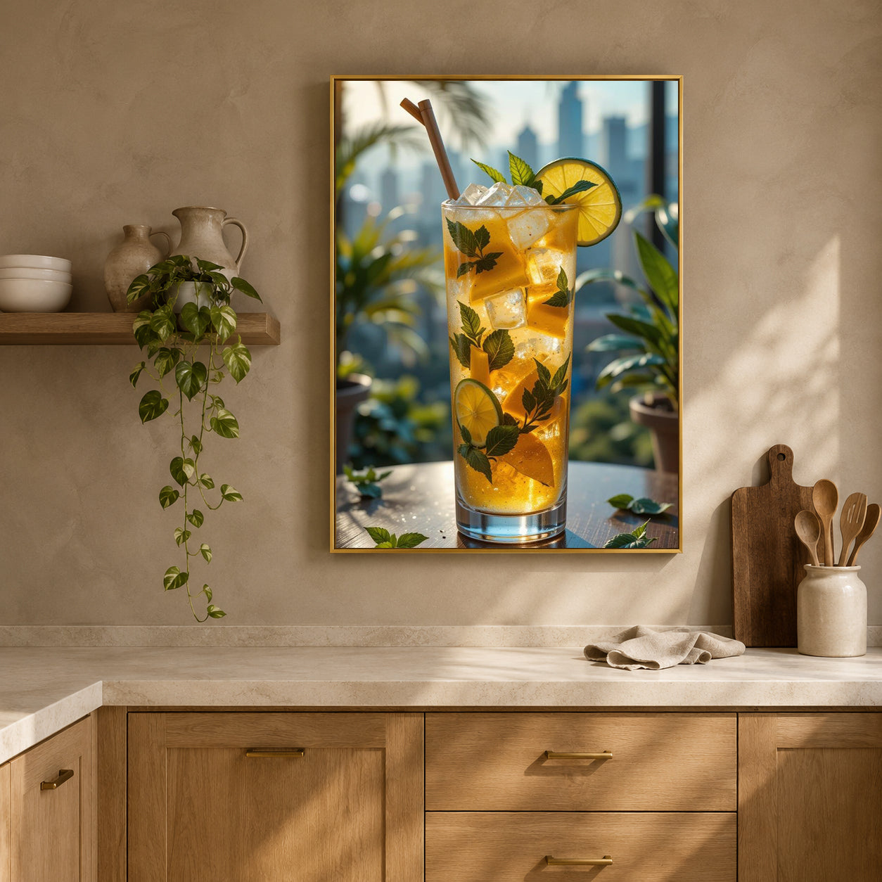 Cocktail Wall Art for Kitchen, Dining Room and Home Bar Decor