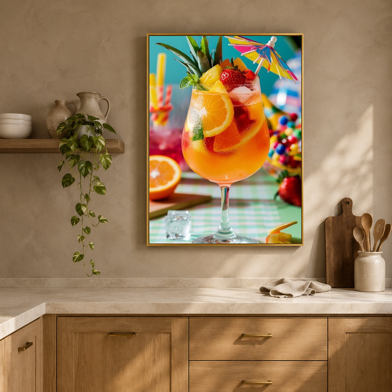 Cocktail Wall Art for Kitchen, Home Bar and Restaurant Decor