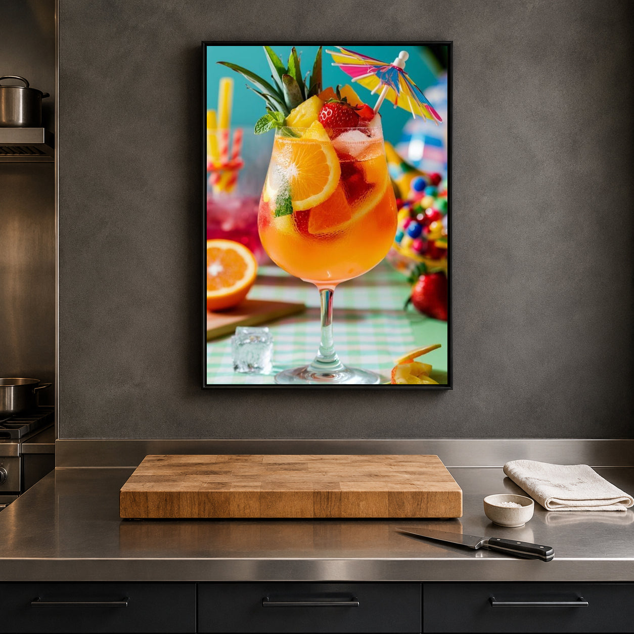 Cocktail Wall Art for Kitchen, Home Bar and Restaurant Decor