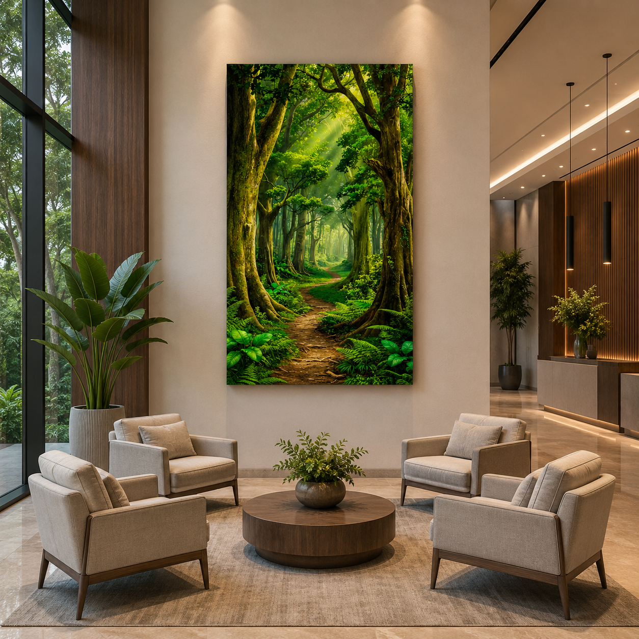 Enchanted Forest Path Canvas Wall Art for Nature Home Decor