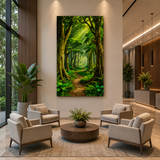 Enchanted Forest Path Canvas Wall Art for Nature Home Decor