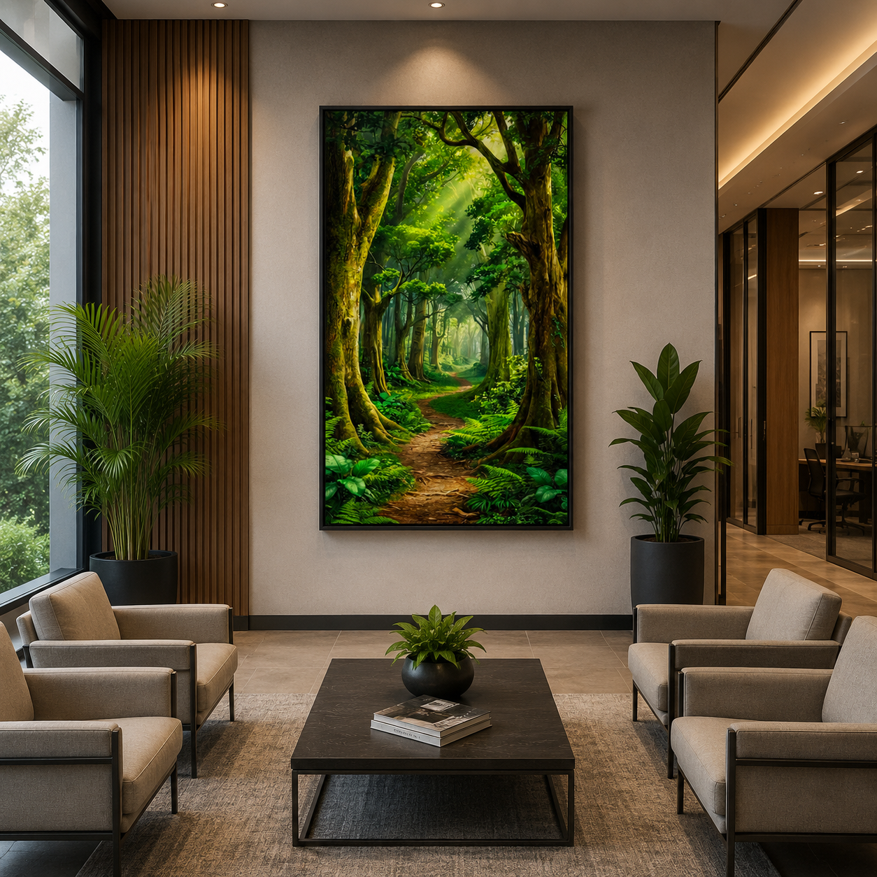 Enchanted Forest Path Canvas Wall Art for Nature Home Decor