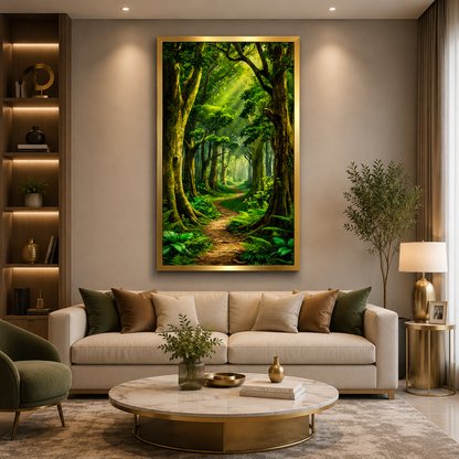 Enchanted Forest Path Canvas Wall Art for Nature Home Decor