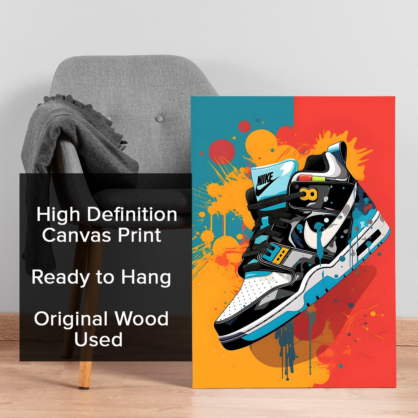 Sneaker Splash Wall Art Painting for Trendy Modern Decor