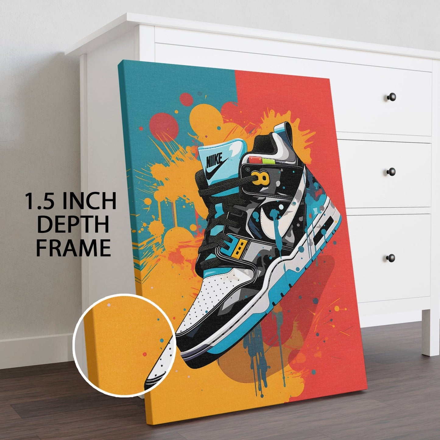 Sneaker Splash Wall Art Painting for Trendy Modern Decor
