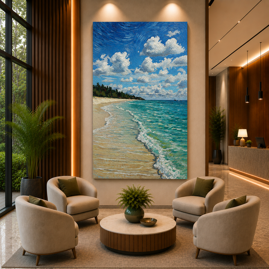 Serene Beach Seascape Canvas Wall Art