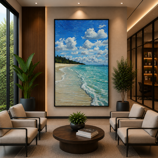 Serene Beach Seascape Canvas Wall Art