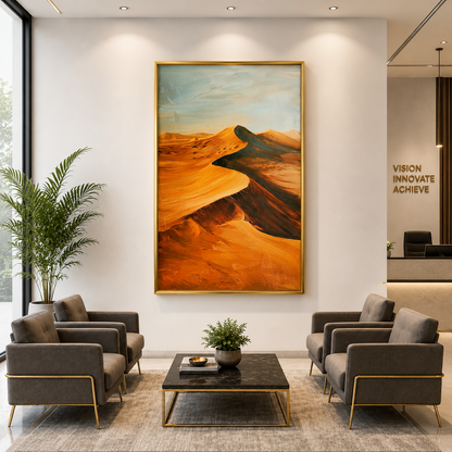 Desert Sand Dunes Canvas Wall Art Vertical Landscape Painting