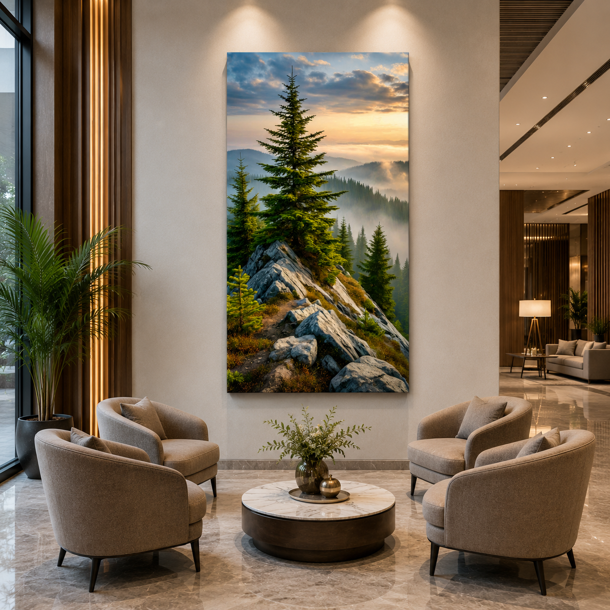 Autumn Lakeside Canvas Wall Art for Modern Luxury Interiors