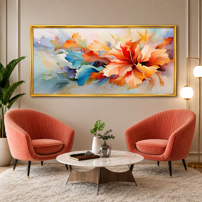 Abstract Hibiscus Flower Canvas Wall Art Floral Painting Home Decor