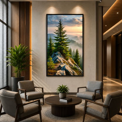 Autumn Lakeside Canvas Wall Art for Modern Luxury Interiors