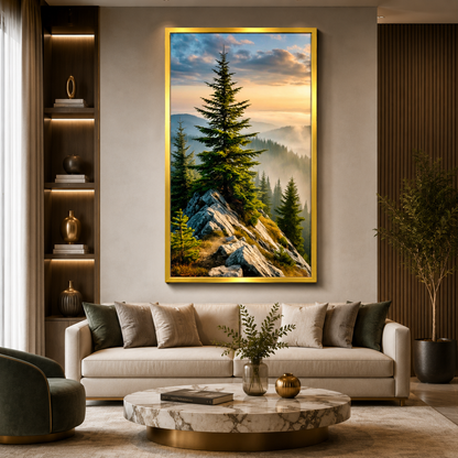 Autumn Lakeside Canvas Wall Art for Modern Luxury Interiors