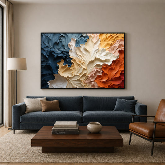 Modern Sculptural Floral Abstract Canvas Art