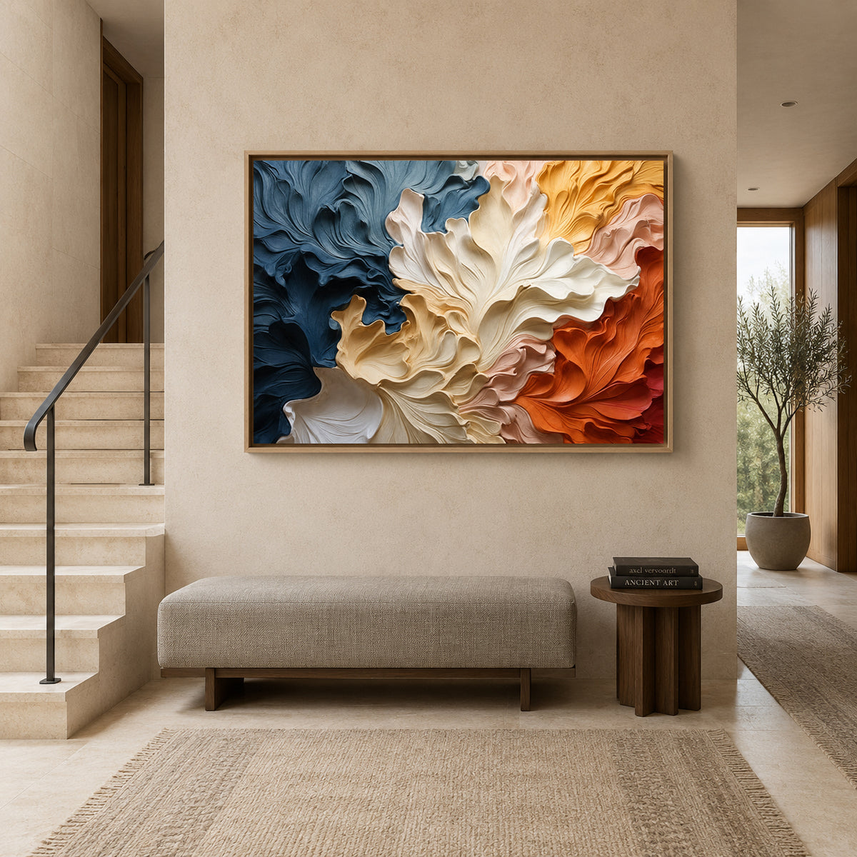 Modern Sculptural Floral Abstract Canvas Art