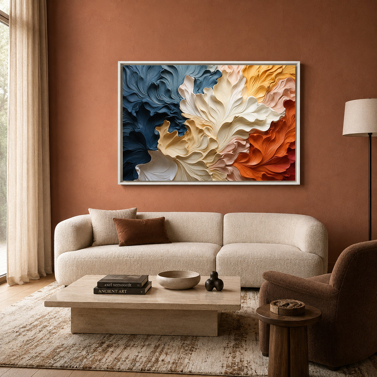Modern Sculptural Floral Abstract Canvas Art