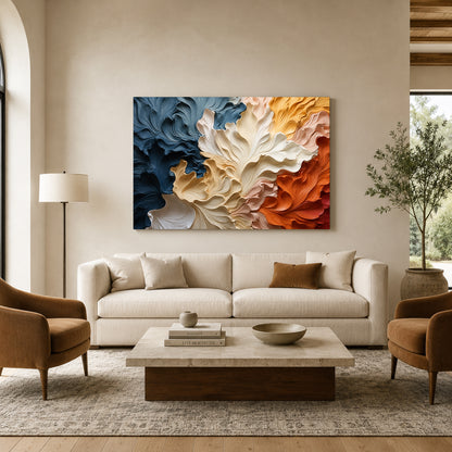 Modern Sculptural Floral Abstract Canvas Art