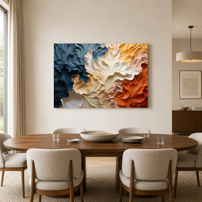 Modern Sculptural Floral Abstract Canvas Art
