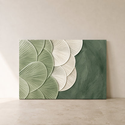Sage Green Textured Relaxing Abstract Canvas Art