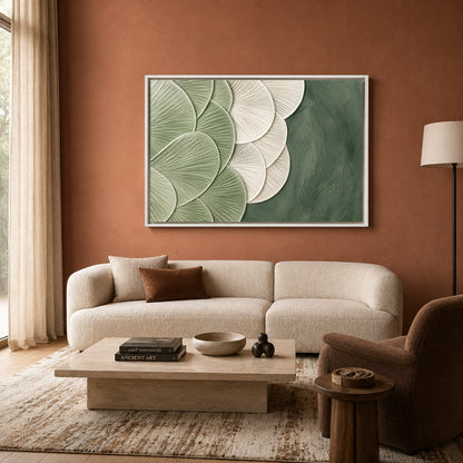 Sage Green Textured Relaxing Abstract Canvas Art