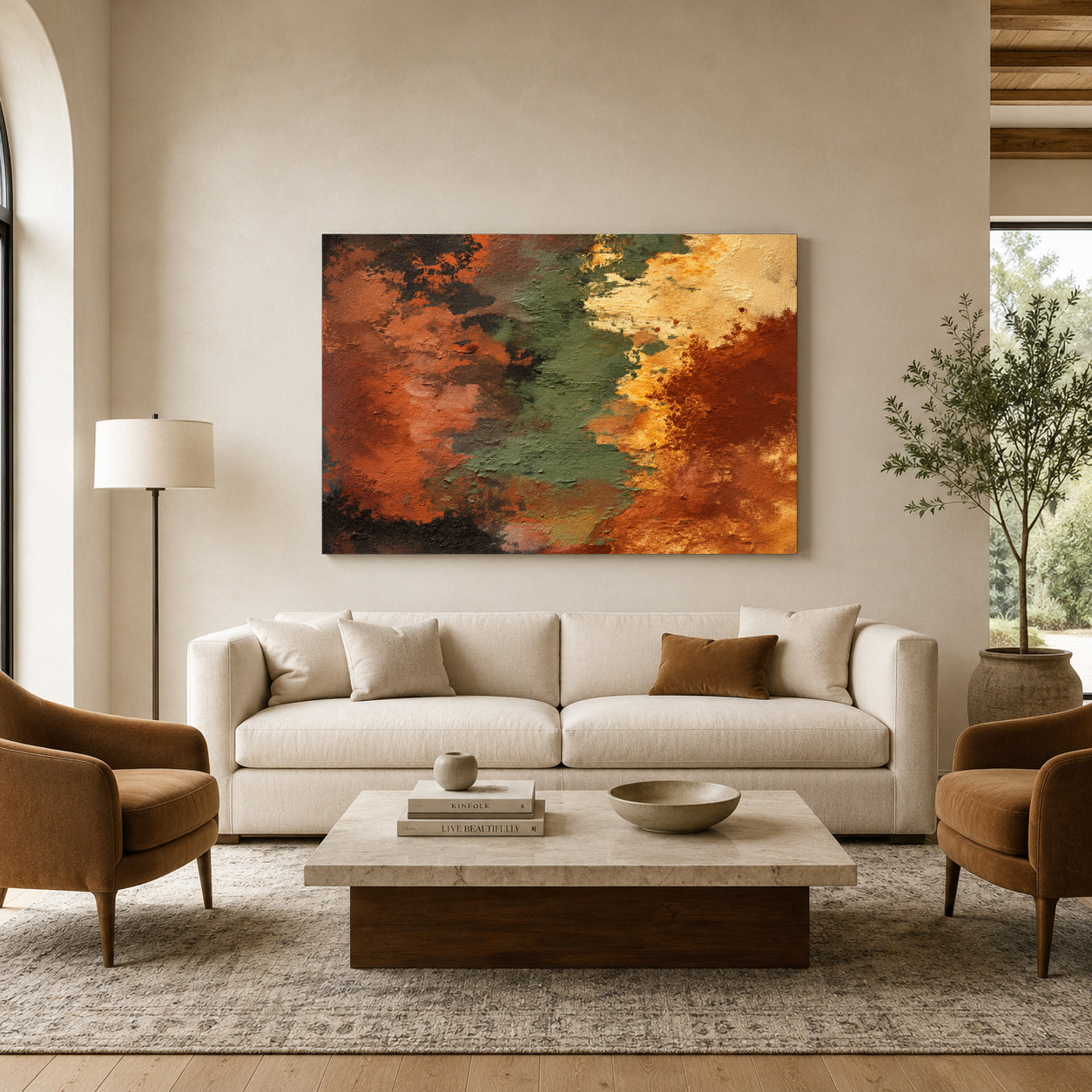 Earthbound Layers Textured Abstract Canvas Art