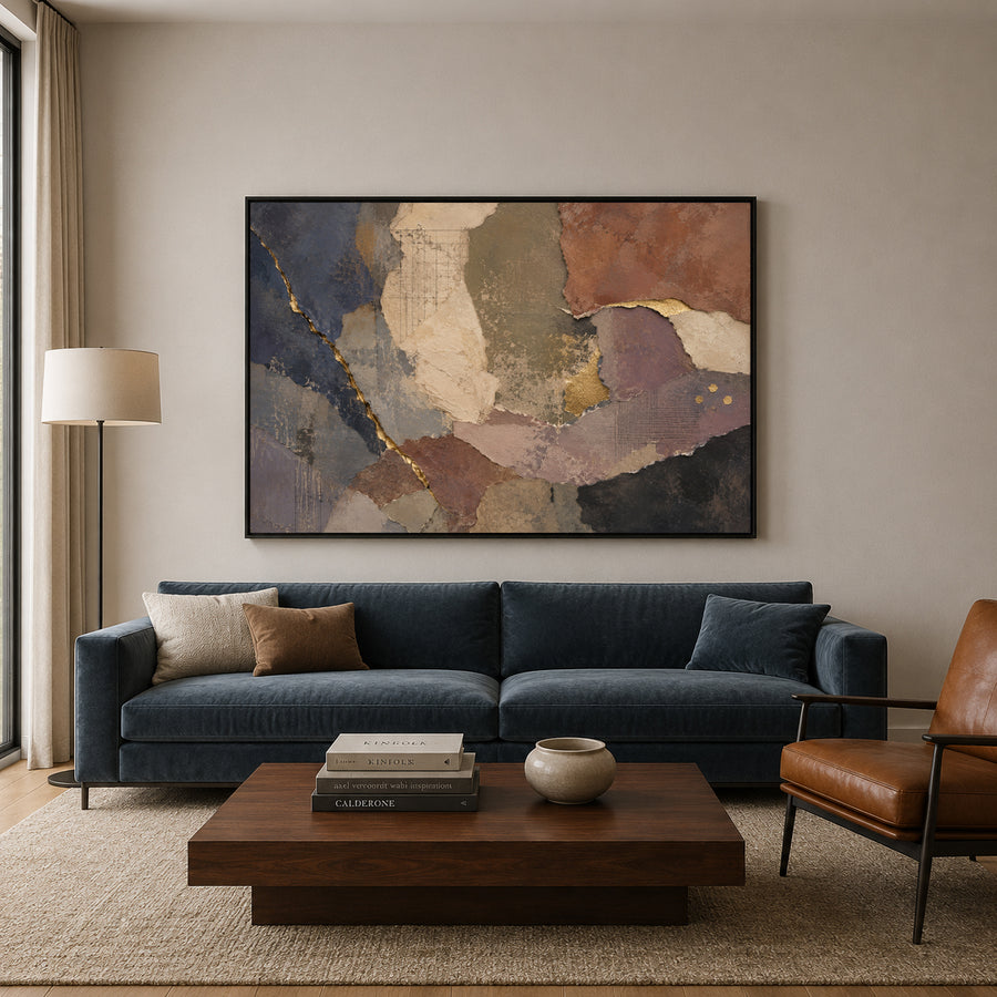 Fragments of Time Textured Abstract Canvas Art