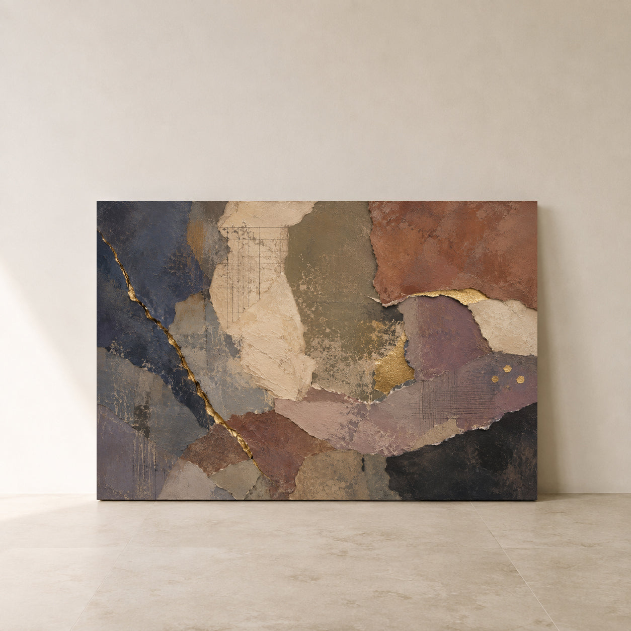 Fragments of Time Textured Abstract Canvas Art
