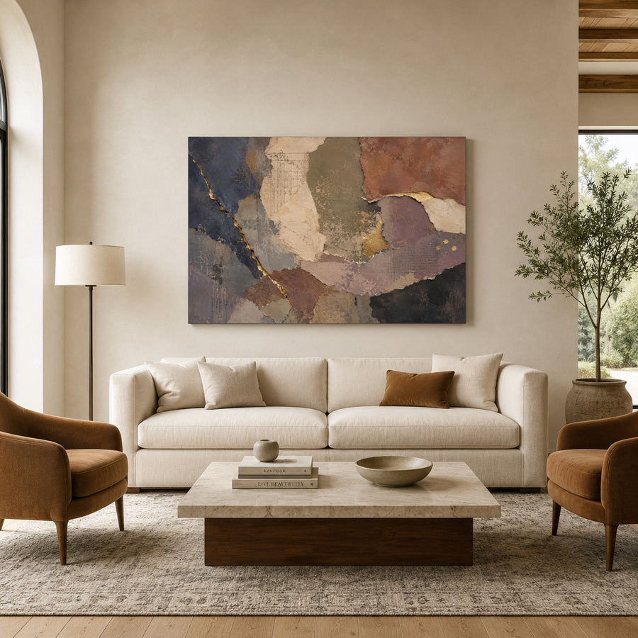 Fragments of Time Textured Abstract Canvas Art