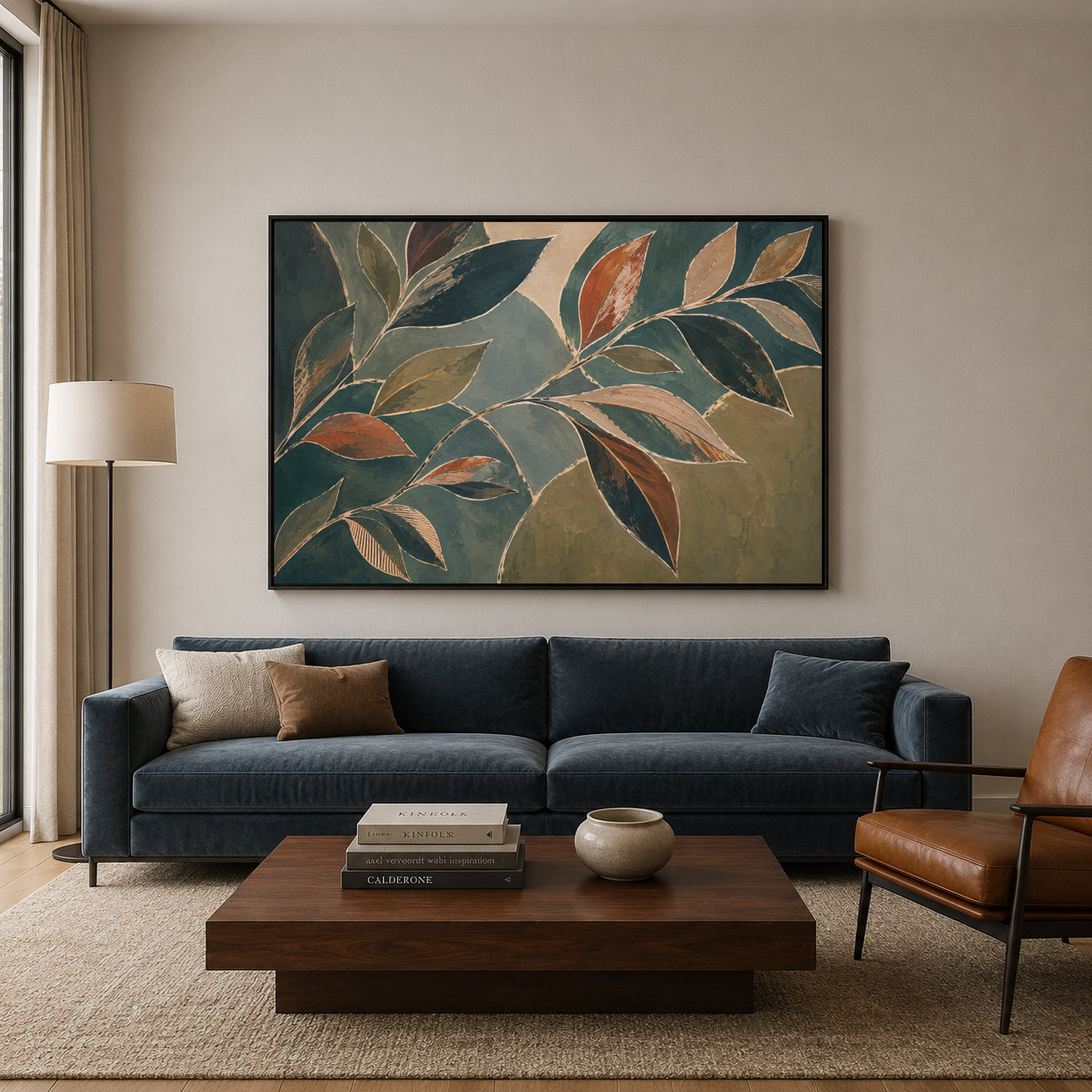 Botanical Rhythm Modern Leaf Canvas Art