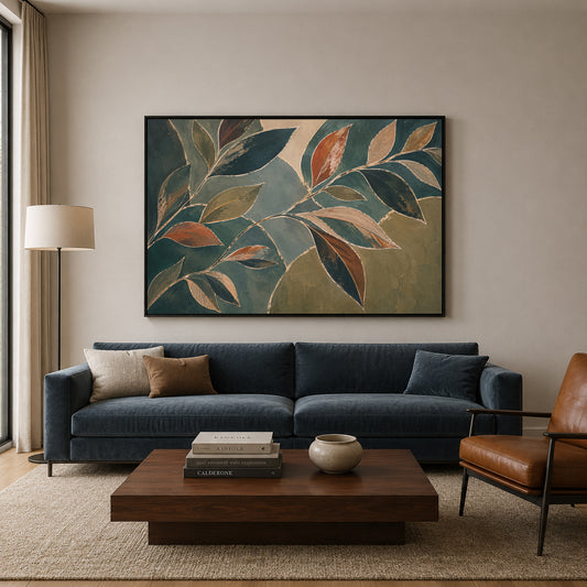 Botanical Rhythm Modern Leaf Canvas Art
