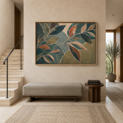 Botanical Rhythm Modern Leaf Canvas Art