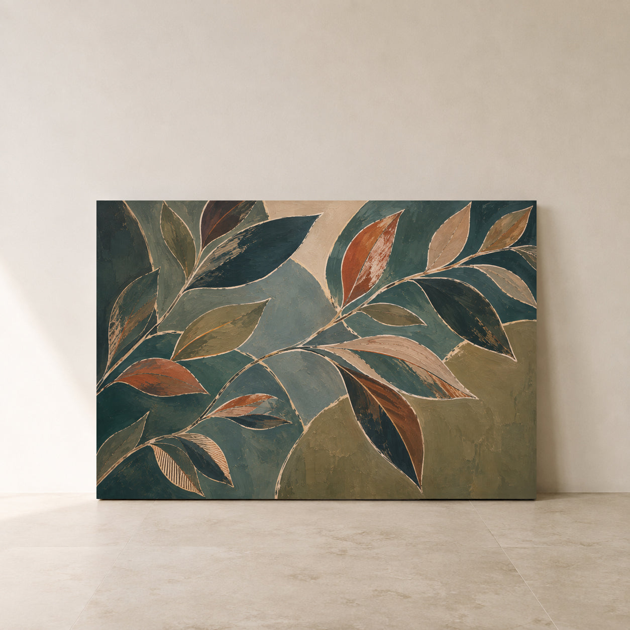 Botanical Rhythm Modern Leaf Canvas Art