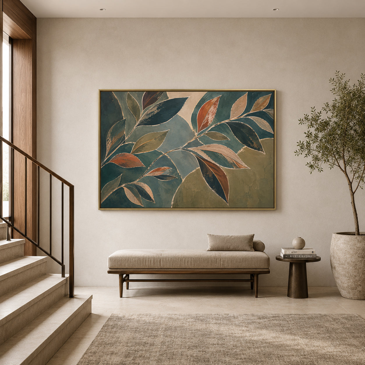 Botanical Rhythm Modern Leaf Canvas Art