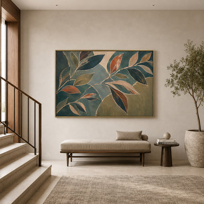 Botanical Rhythm Modern Leaf Canvas Art