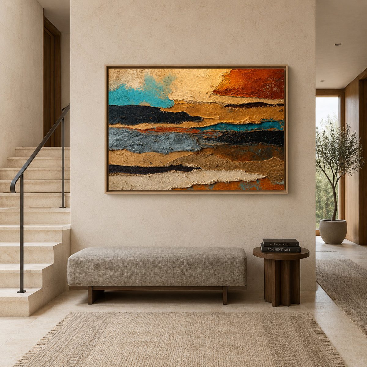Sedimentary Layers Textured Abstract Canvas Art