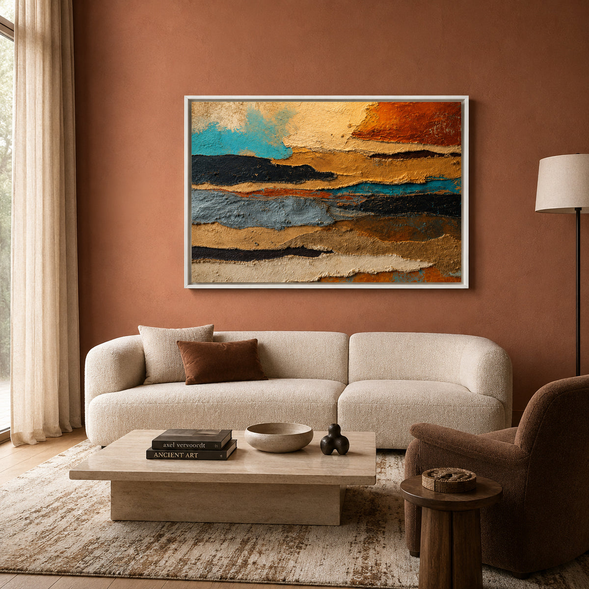 Sedimentary Layers Textured Abstract Canvas Art
