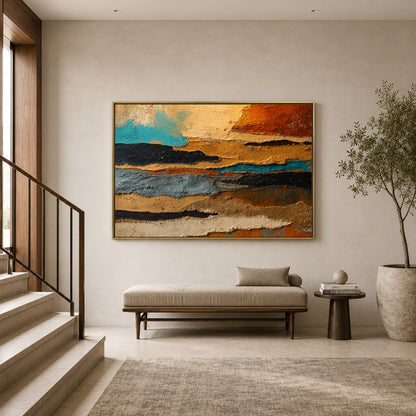 Sedimentary Layers Textured Abstract Canvas Art